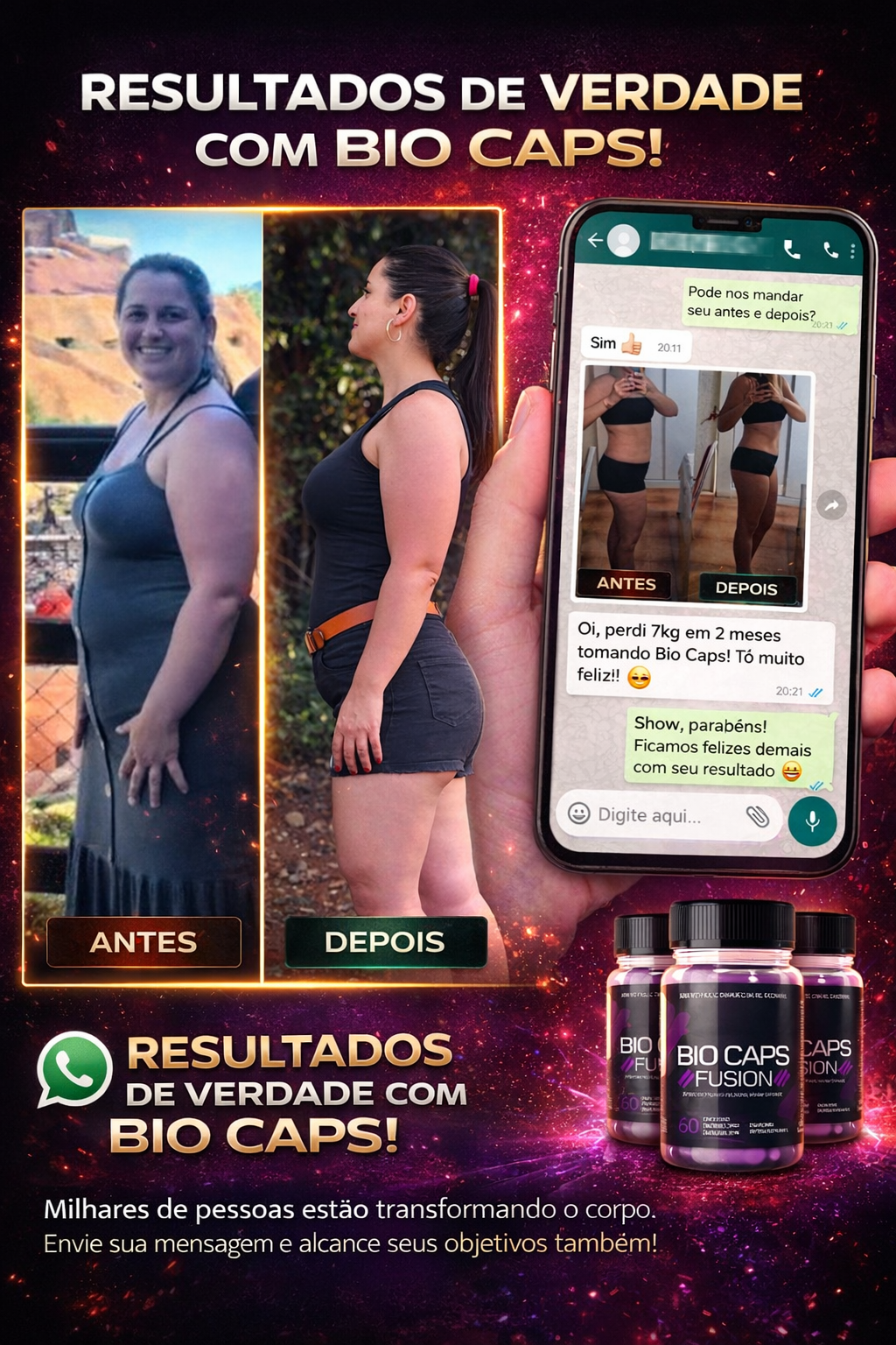 Resultados reais Bio Caps